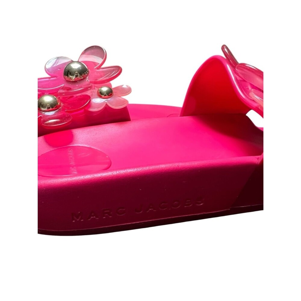 Marc Jacobs Daisy Aqua Slides Pink Fuchsia Floral Jelly Sandals Flower US 8 - Picture 4 of 5
